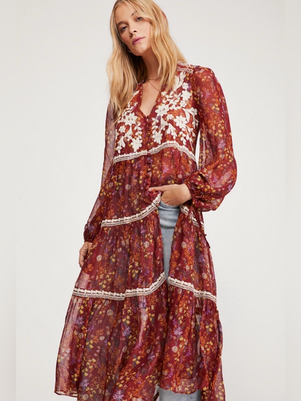 Free people maxi tunic top dress - Picture 2 of 14